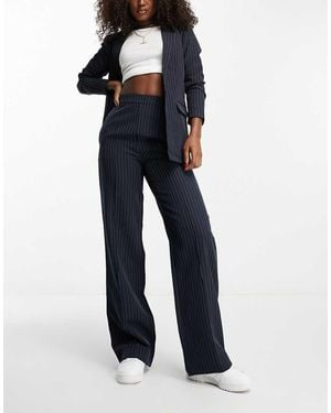 Pieces Pantalones Azul Marino De Sastre Con Raya Diplomática De (Parte De Un Conjunto)