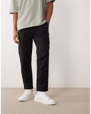 Mango – hose aus leinen - Schwarz