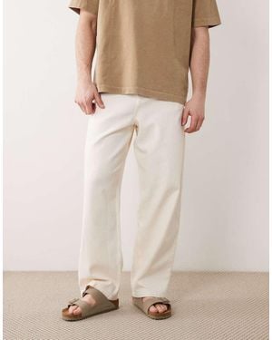 ASOS Loose Straight Trousers - Natural