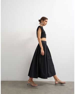 TOPSHOP Drop Waist Saloon Maxi Skirt - White