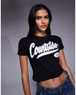 Courtside Cropped Baby T-shirt - Blue