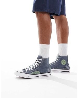 Converse Chuck Taylor All Star Canvas Stitch Detail Trainers - Blue