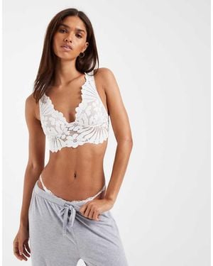 Free People Petal Party Plunge Bralet - White