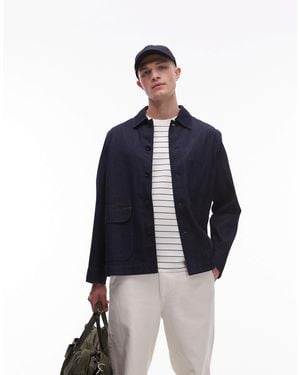 ARKET Relaxed Fit Minimal Denim Jacket - Blue