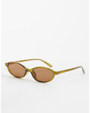 ASOS Gafas De Sol Ovaladas Estrechas Con Lentes Naranjas - Neutro