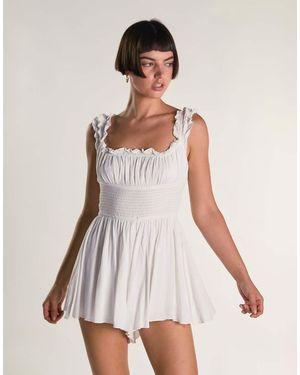 Glamorous Milkmaid Playsuit - White