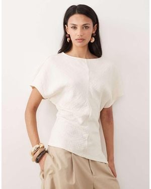 Gina Tricot Short Sleeve Asymmetric Top - White