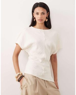 Gina Tricot Short Sleeve Asymmetric Top - White