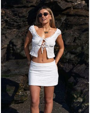 Daisy Street Minifalda Blanca Con Diseño Bordado Texturizado De X Molly Mcfarlane (Parte De Un Conjunto) - Negro
