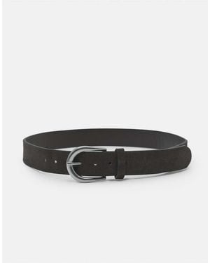 Pull&Bear Faux Suede Belt - Black