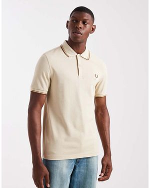 Fred Perry Polo Con Ribetes Dobles De -Blanco - Neutro