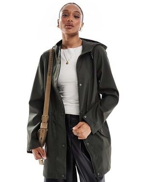 Vero Moda Coated Rain Jacket With Hood - Black