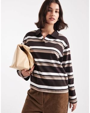 Vero Moda – rugby-oberteil im relaxed fit - Braun