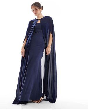 TFNC London Capa De Dama De Honor Larga De Chifón De - Azul