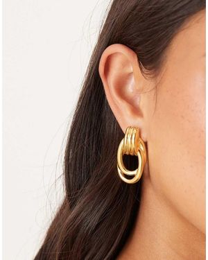 ASOS Waterproof Stainless Steel Stud Earrings With Door-knocker Design - Black