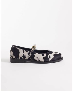 Walk London Rhea - ballerines à imprimé vache - Blanc