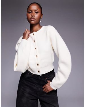 River Island Structured Sleeve Cardigan - White