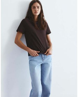 Pull&Bear Basic Short Sleeve T-shirt - Blue