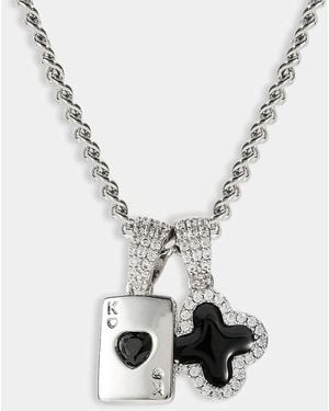 CERNUCCI 10Mm Motif & Gem Card Necklace - White