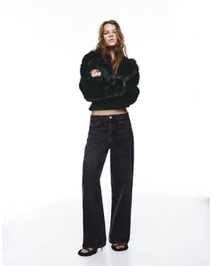 Pull&Bear baggy Jeans With Drawstring - Black