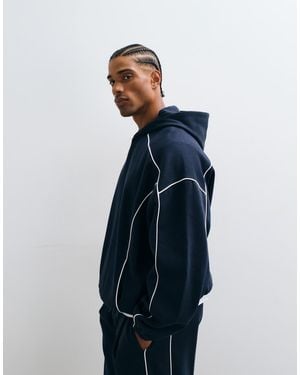 ASOS Extreme Oversized Hoodie With Piping - Blue