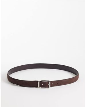 Mango – brauner gürtel aus echtem leder im vintage-look