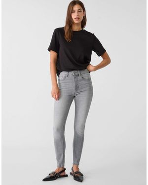 Stradivarius Petite – d07 – eng geschnittene jeans - Grau