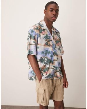 GANT Resort Island Print Short Sleeve Shirt - Multicolor