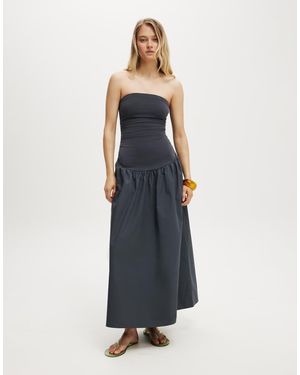 Cotton On Romee Shirred Side Maxi Dress - Blue