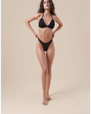 Calzedonia Brazilian Bikini Bottoms Romantic Lace - Natural
