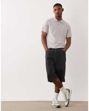 ARKET Pure Cotton Short Sleeve Polo Shirt - White