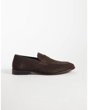 ASOS Slim Penny Loafers - Brown
