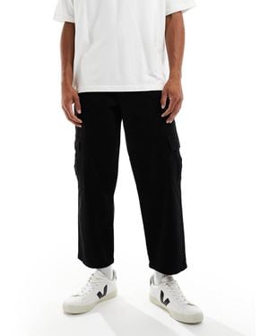 ASOS Relaxed Tapered Cargo Pants - Black