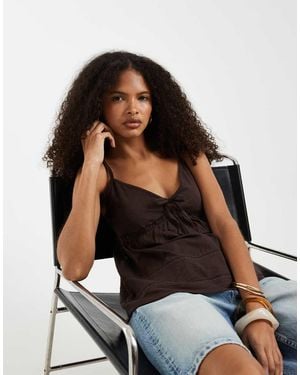 Hollister Tie Front Babydoll Cami Top - Black