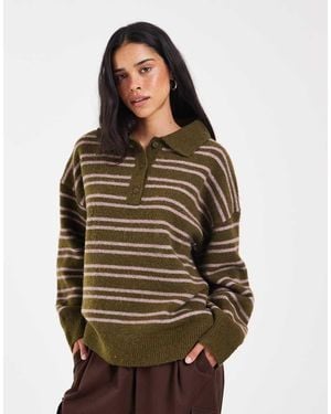 Muse Assembly Maglione Lavorato A Maglia Rugby Sydney A Righe Rosa E Verdi - Multicolore