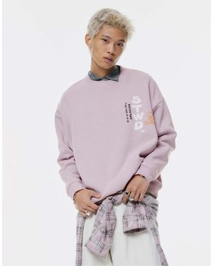 Pull&Bear Stwd Building Graphic Sweatshirt - Purple