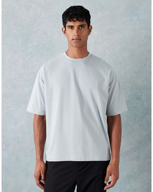 ASOS Heavyweight Boxy Oversized T-shirt With Chest Logo Embroidery - Gray