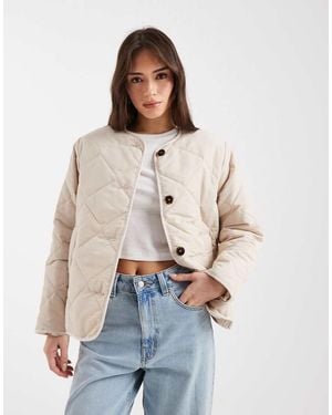 New Look Soft Touch Quilted Jacket - Blue