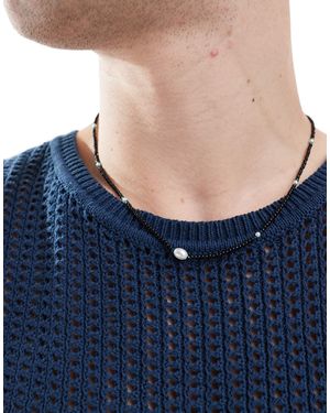 ASOS – halskette mit statement-perlen - Blau