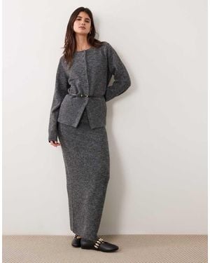 ASOS Midi Co-Ord Rok Met Riem - Grijs