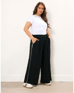 Yours Clothing Wide Leg Trousers - White