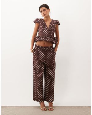 Sister Jane Arles Mid Rise Straight Leg Trousers - Brown