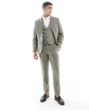 ASOS Wool Rich Slim Suit Trousers - Green