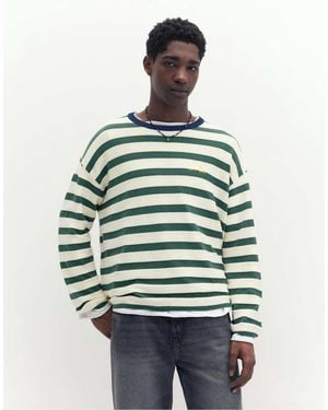 Pull&Bear Stwd Striped Jumper - Green