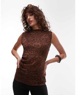 TOPSHOP Top Senza Maniche - Marrone