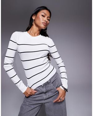 River Island Crew Neck Knit Top - Gray