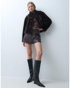 ASOS Cinder Instapknielaarzen Met Sleehak - Zwart