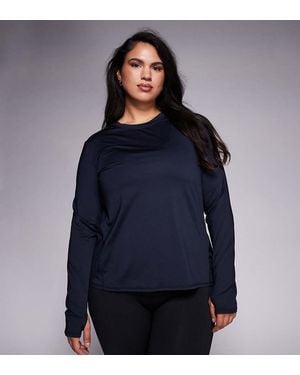 4505 Curve Icon Long Sleeve Quick Dry Running Top - Blue