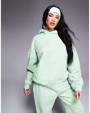 Kaiia Embossed Logo Oversized Hoodie Co-ord - Green