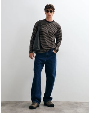 Only & Sons Relaxed Fit Crew Neck Long Sleeve T-Shirt - Blue